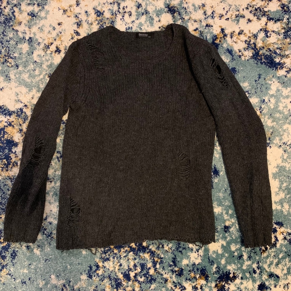 Bershka Night Collection Distressed Sweater